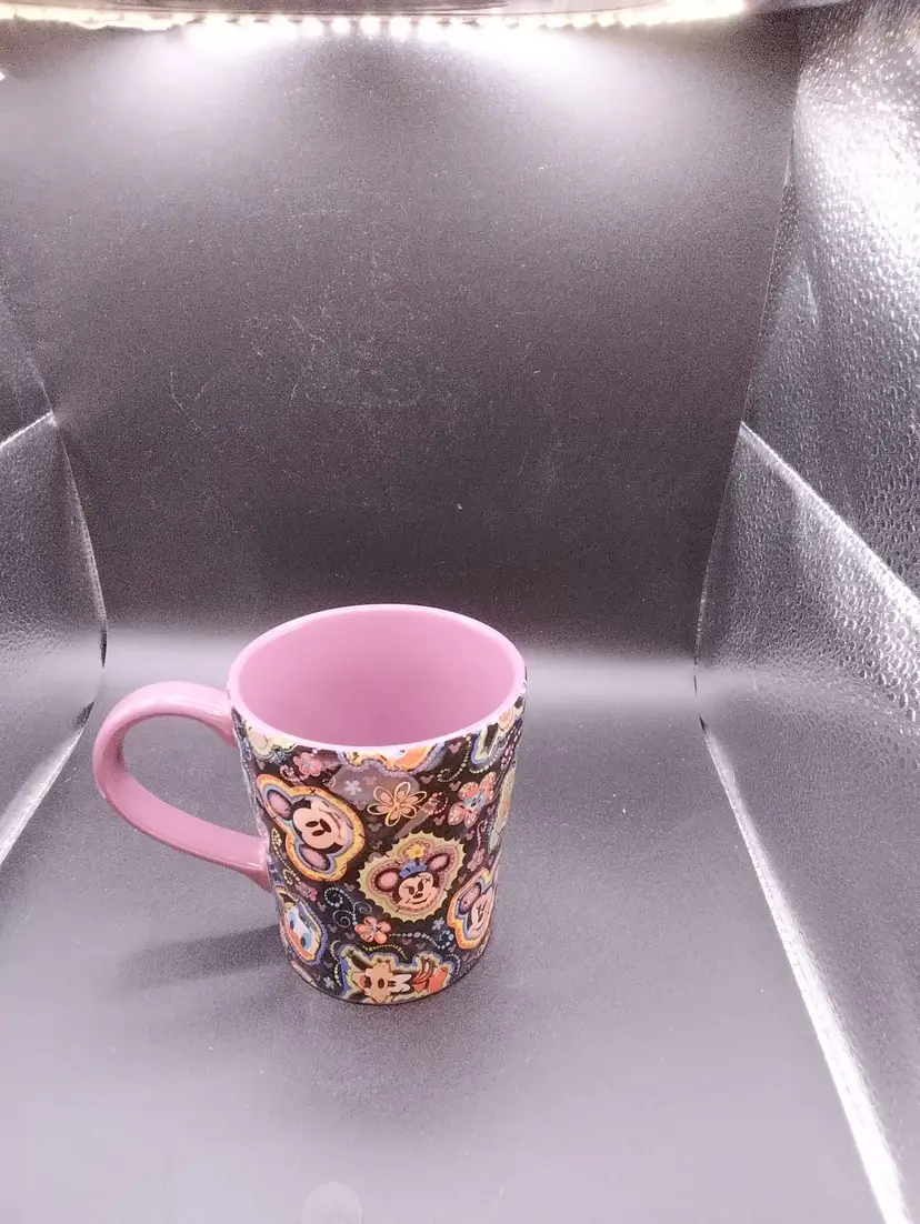 Disney Parks Quilted Coffee Tea Mug Cup Mickey Minnie Pluto Donald Multi Colored