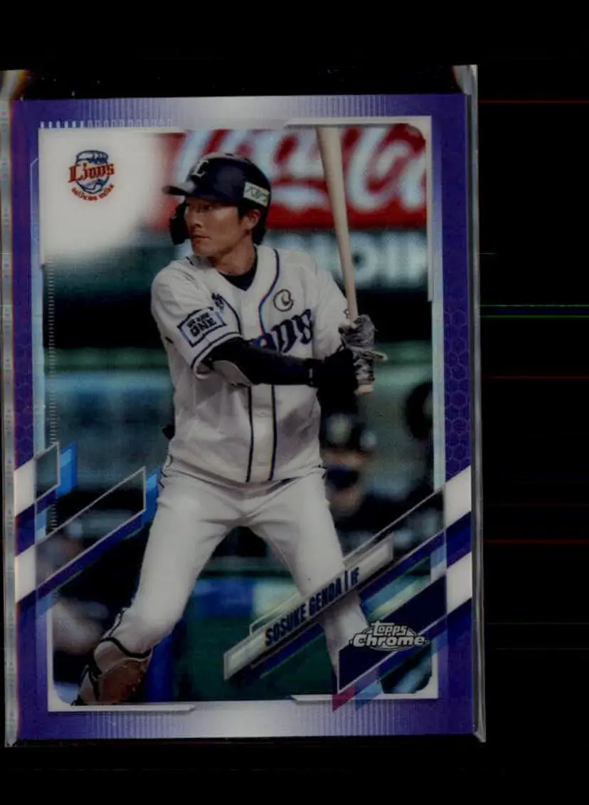 2021 Topps Chrome NPB #136 Sosuke Genda Purple Refractor #/299 - (138) - Saitama Seibu Lions