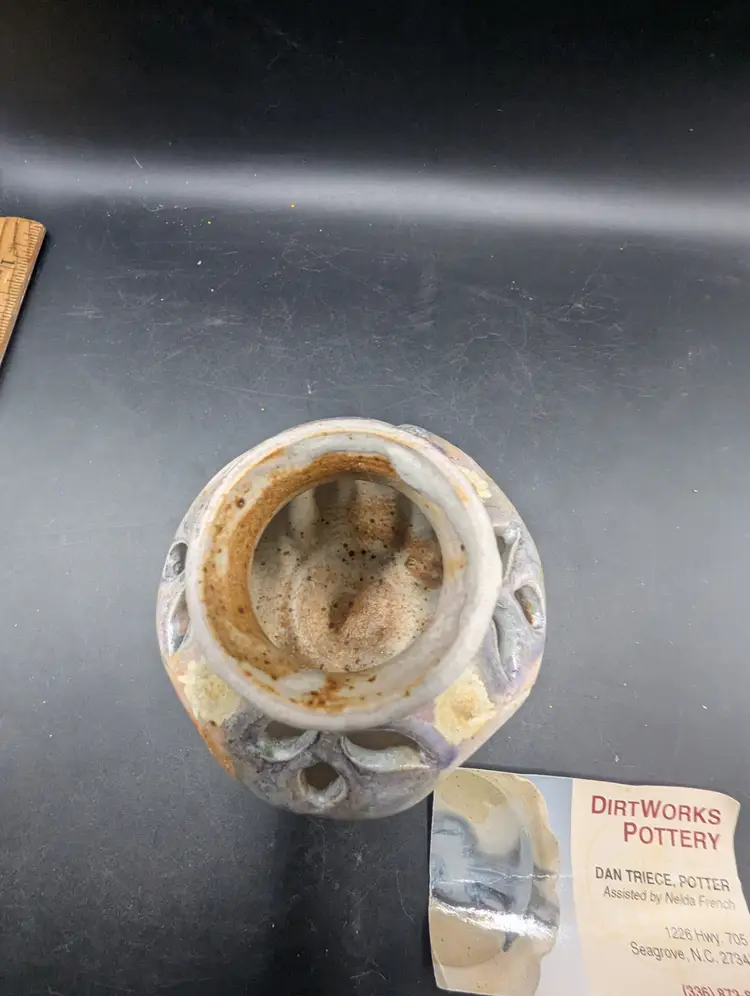 Studio Art Pottery DirtWorks Illuminary Candle Holder by Dan Triece Seagrove, NC.