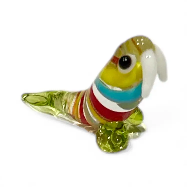 Mini Handblown Rainbow Walrus Art Glass Figurine With Stocking