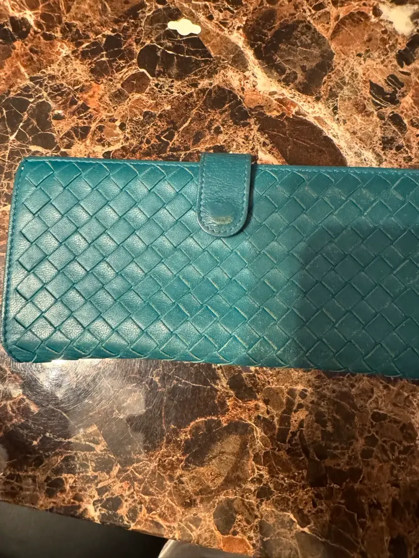Pre owned Bottega Veneta Teal Wallet
