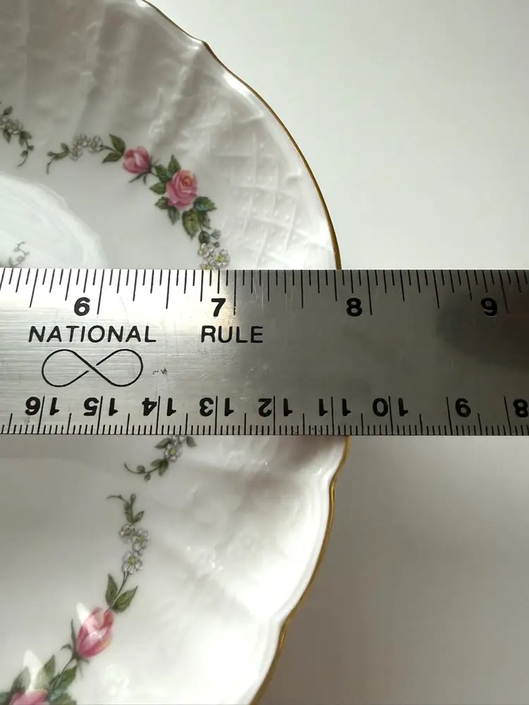 DOROTHEA Candy/Serving Dish - Beautiful Pink Roses And Gold Trim