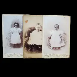 Set Of 3 Victorian Cabinet Cards Infant Young Child Photographers Info