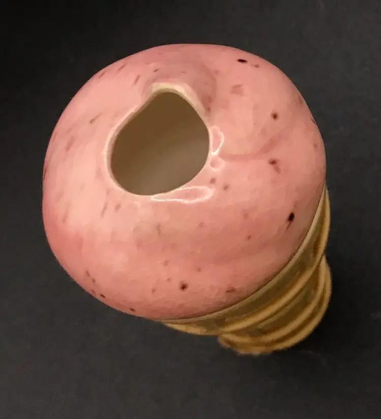 Vintage Ceramic Pink Ice Cream Cone Bead Craft Macrame Beads