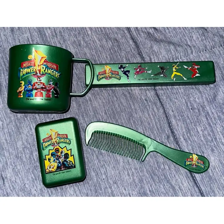 Vintage 1994 Power Rangers travel bath set by Saban Rare
