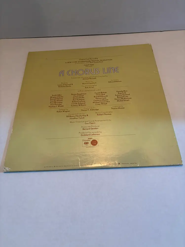 Vintage Vinyl "A Chorus Line" Original Cast Recording 1975 Columbia Records
