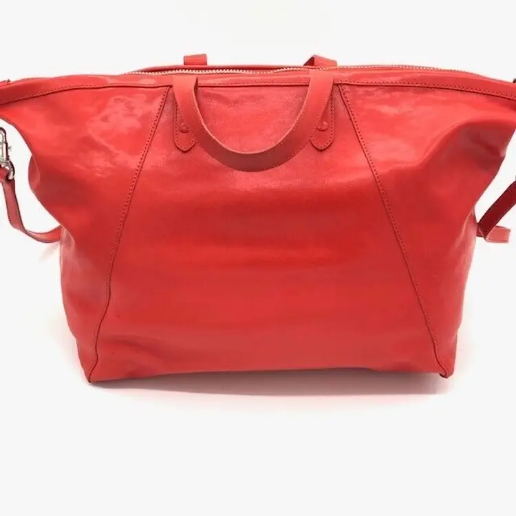 #01 - Handbag Marc Jacobs Sheila Tote Bag Red Leather - Coral - #1610 - Italy - HARD TO FIND
