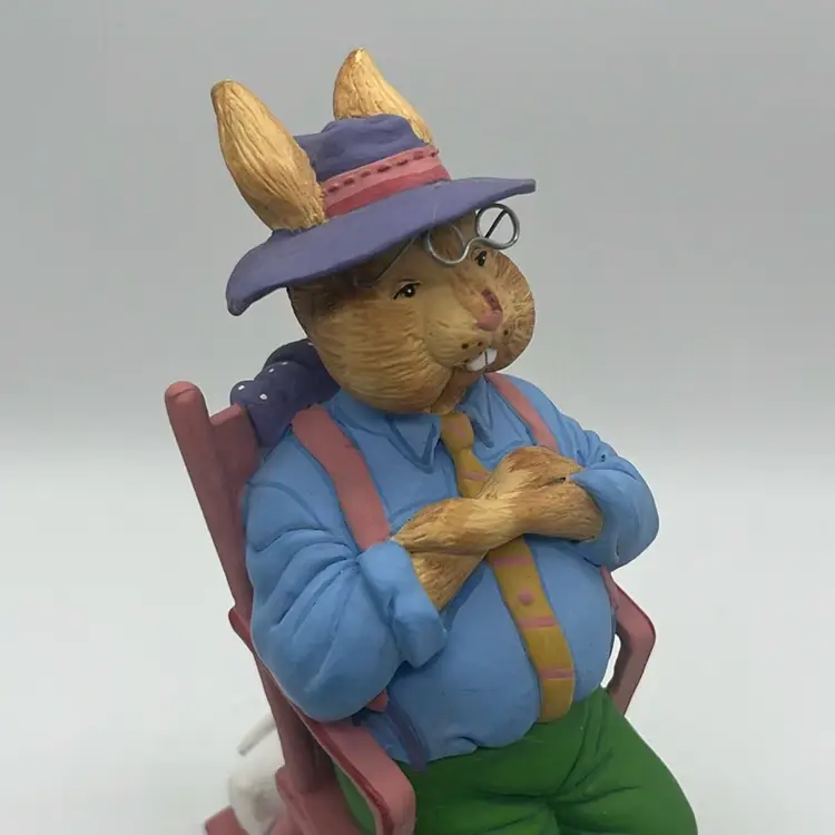 Dept.56 Easter Village Papaw in Rocker w/Chicks Figurine | 6.5” (*read)