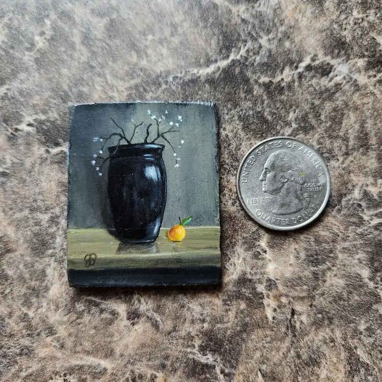 Miniature Oil Painting On Masonite Board Signed By The Artist Free Shipping