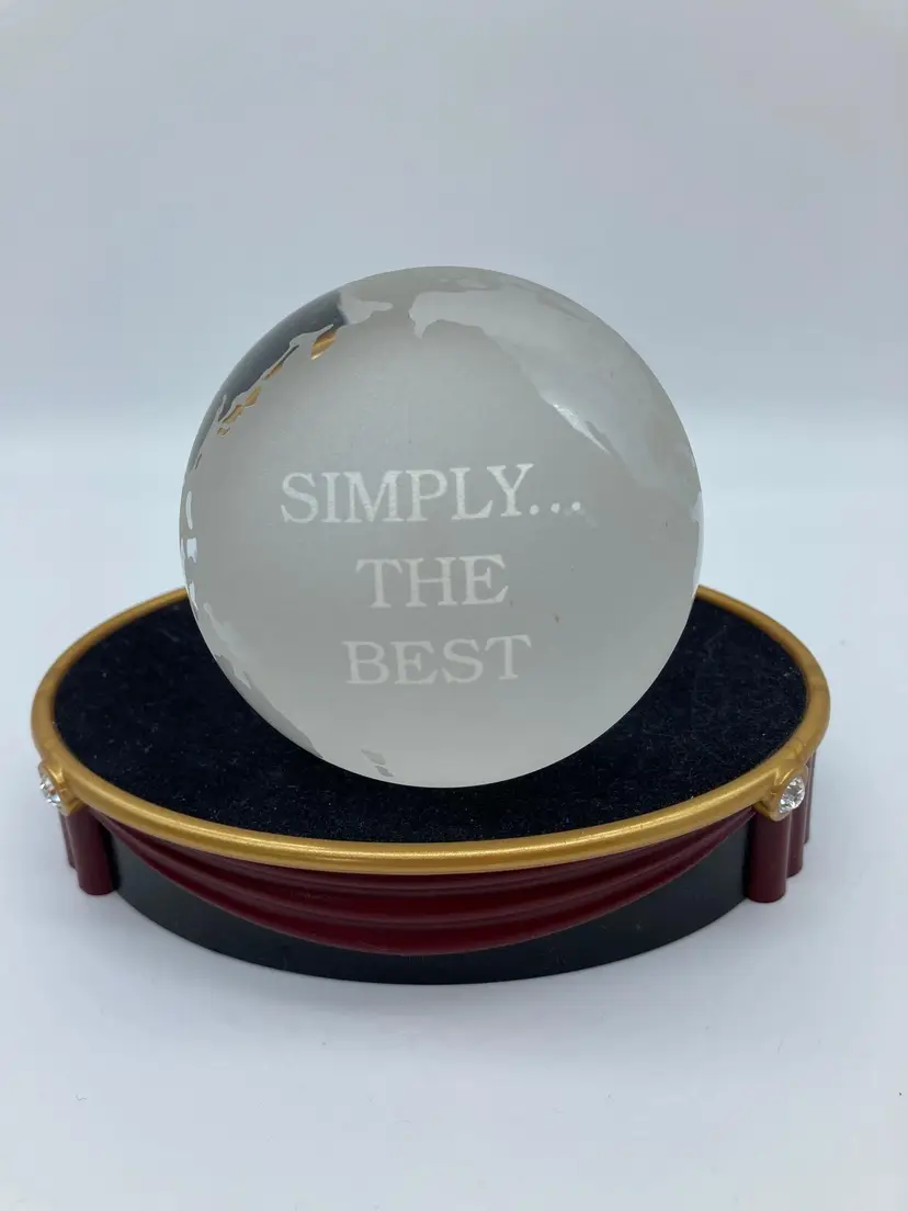 Art Glass Paperweight of the World, Clear and Frosted