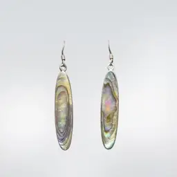Sterling Silver Abalone 2.25” Dangle Earrings