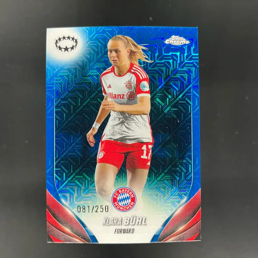 Klara Buhl 2023/24 Topps Chrome UWCL Blue /250 Soccer Card CD10