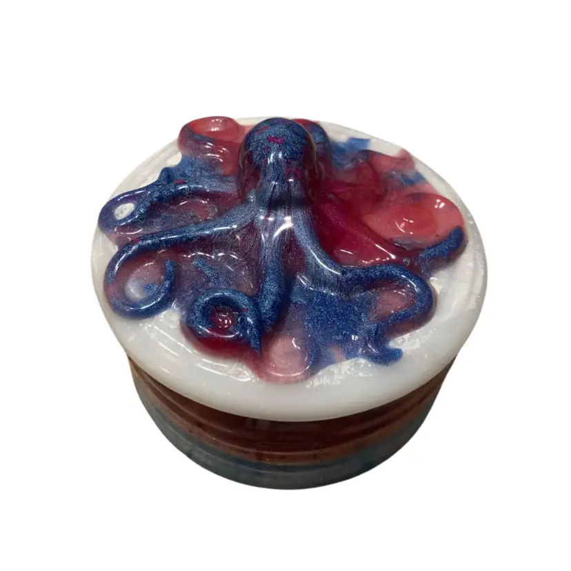 Handmade Octopus Lidded Stash/Trinket Jar
