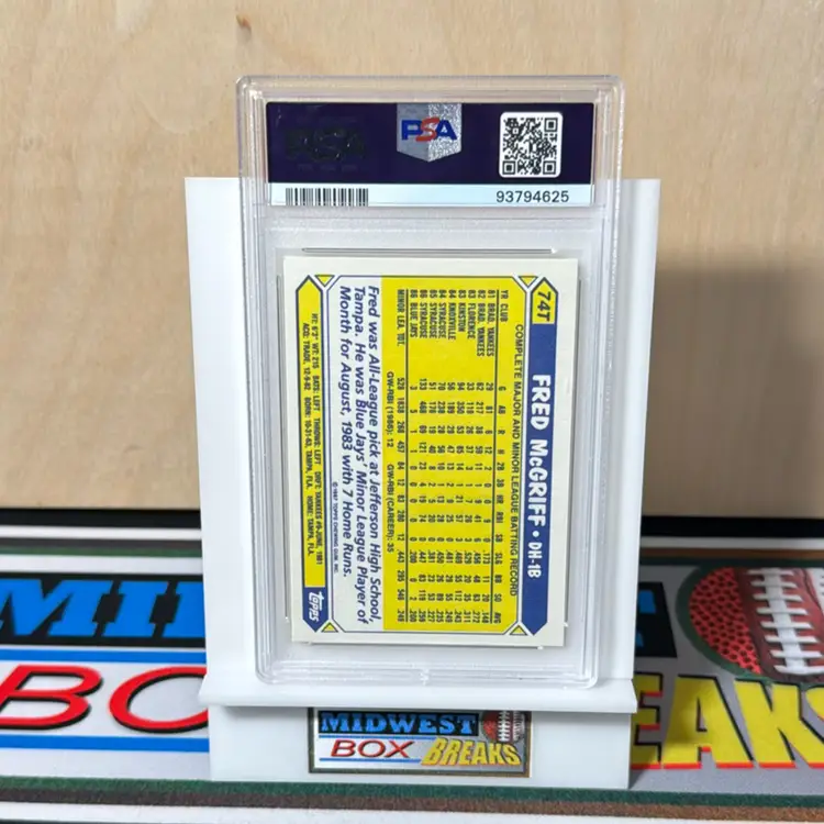 Fred Mcgriff #74T Tiffany 1987 Topps Traded Toronto Blue Jays