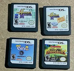 Lot Of 4 Nintendo DS Games - Hannah Montana (x2), Petz Catz 2, Digging For Dino
