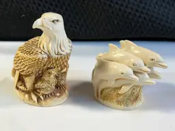 Harmony Kingdom Liberty And Justice Eagle & Sunday Swim Dolphins Figurines