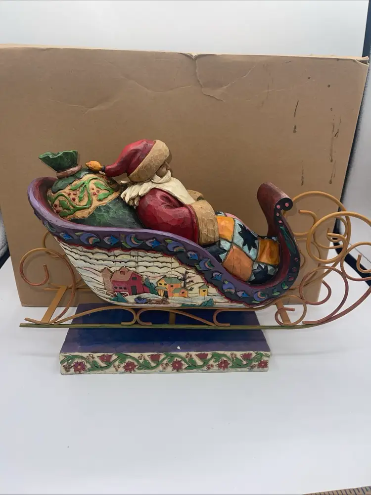 Jim Shore Heartwood Creek 2004 "Delivering Joy" Santa's Sleigh