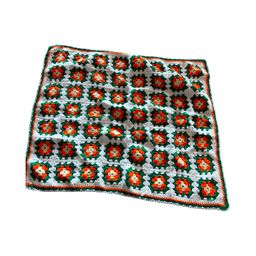 011 Vintage small flower power 34 x 38 handmade Afghan mid-century modern MCM