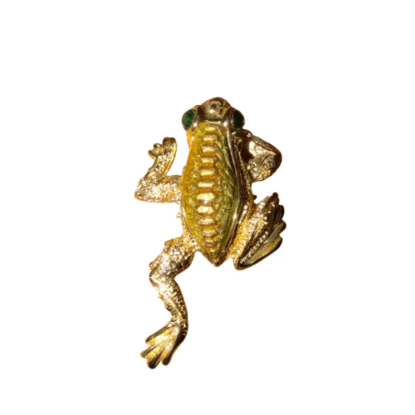 St. john Vintage Enamel Cloisonné Frog Brooch