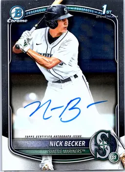 2025 Bowman Draft Nick Becker #CPA-NB Chrome Prospect Autographs Mariners Auto