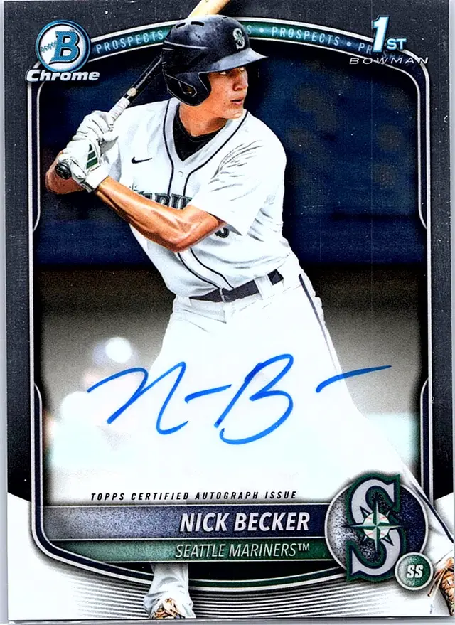 2025 Bowman Draft Nick Becker #CPA-NB Chrome Prospect Autographs Mariners Auto
