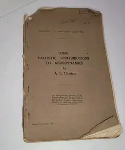 Ballistic Contributions To Aerodynamics 1947 Naval Air Force A C Charters Book