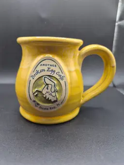 Another Broken Egg Cafe Deneen Pottery Yellow Mug Siesta Key FL 2021 Handmade