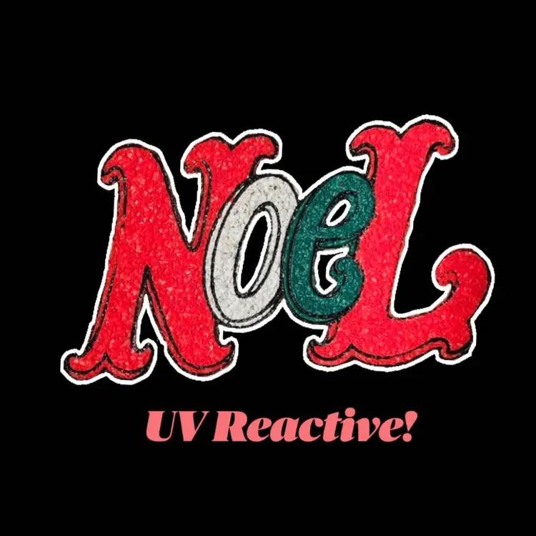 11.5"T × 20"W Vintage Melted Popcorn Plastic NOEL Red White Green Outlined Christmas Wall Hanger Holiday Wording