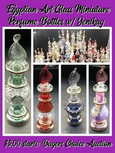 Egyptian Art Glass Perfume Bottles  On Niknax.net￼