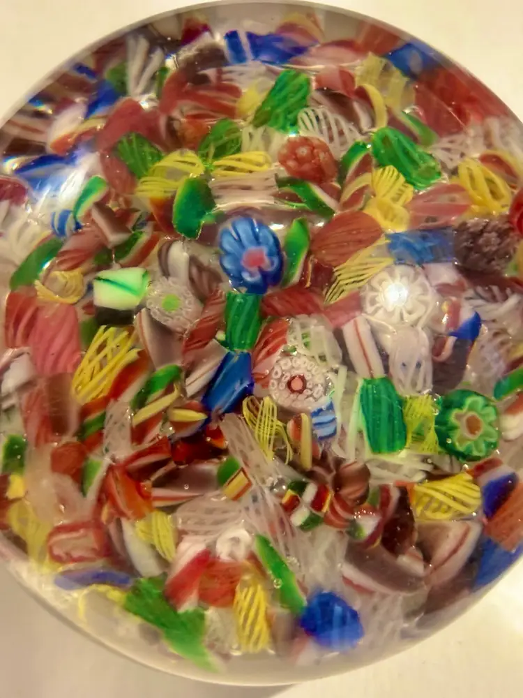 Millefiori Flower Candy Ribbon Multi-Color Vintage/Antique Paperweight