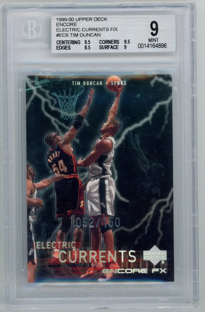 1999-00 Upper Deck TIM DUNCAN /150 Encore FX Electric Currents SP #EC6 SPURS HOF BGS 9 MINT