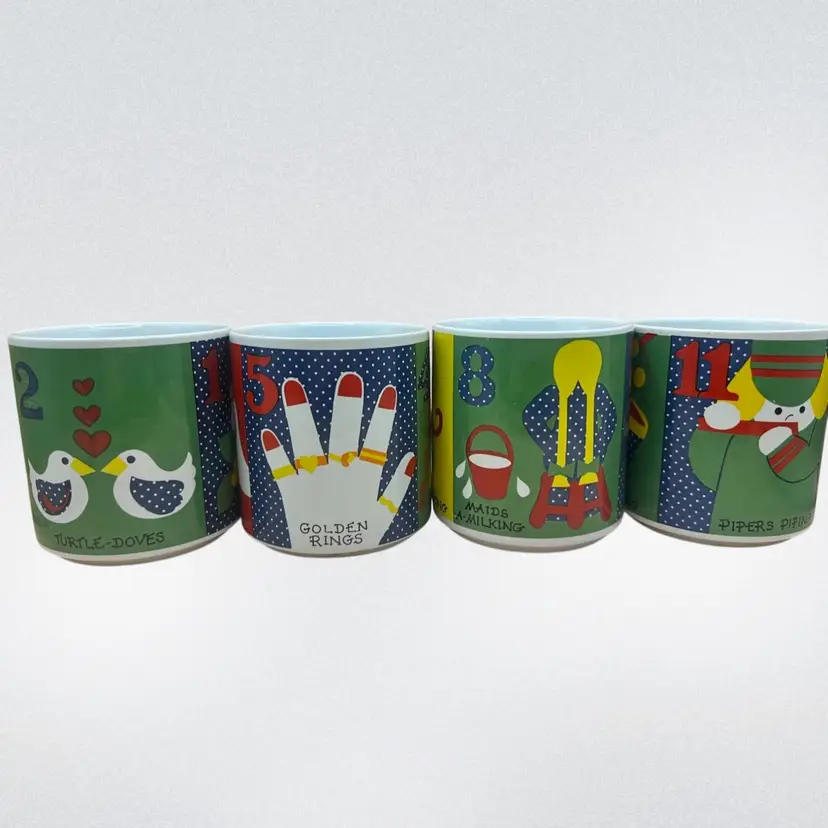 Grant Howard 12 Days Of Christmas Vintage Kitsch Mug Set