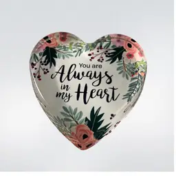 #01 Glass Heart Paperweight Always In My Heart