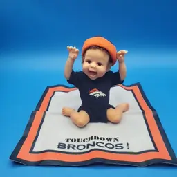 Ashton Drake Porcelain Baby Doll Touchdown Broncos