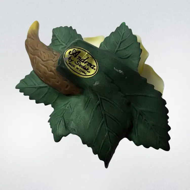 Vintage Andrea By Sedak Porcelain Floral Pansy Figurine and Bud.