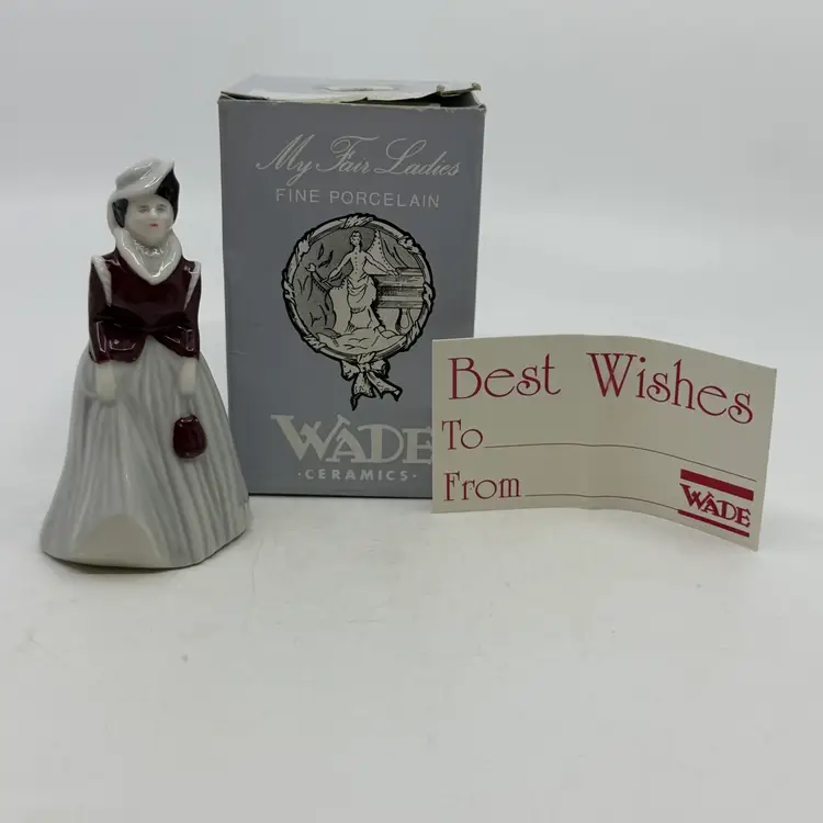 Vintage Wade Pottery Ceramics Lady Figurine My Fair Ladies Fine Porcelain Lucy W/ Original Box And Insert Collectible Made In England