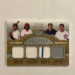 2008 Upper Deck Ballpark Collection 8 Memorabilia Relic /200 Manny Ramirez Vladimir Guerrero Joe Mauer Prince Fielder Aramis Ramirez Michael Young Nick Markakis Conor Jackson