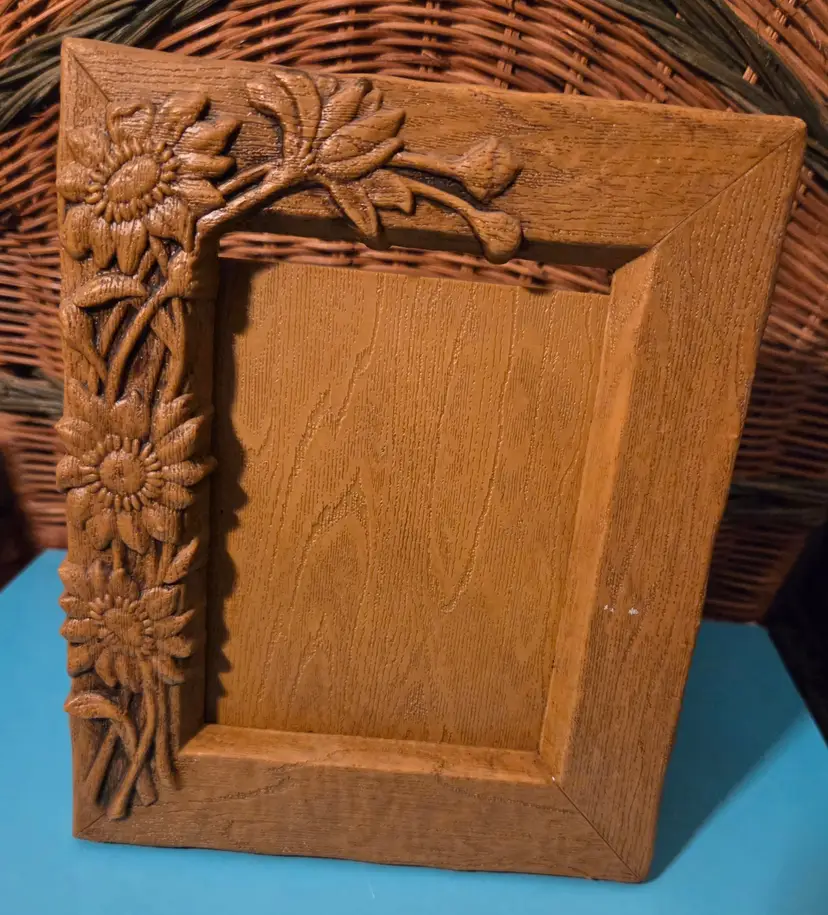 Vintage Teleflora Faux Wood Planter Picture Frame