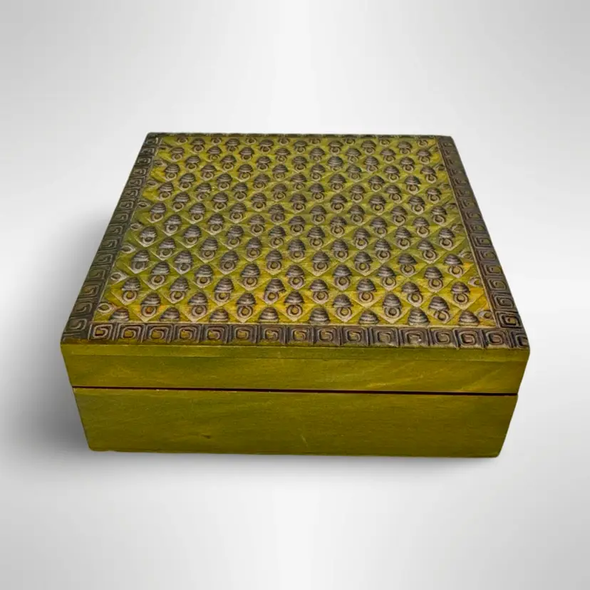 Beautiful Wooden Jewelry/Trinket Box Made In Poland