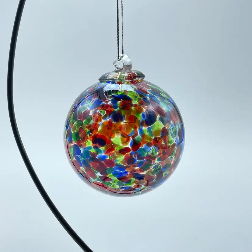 Rossi Glass Confetti Witches Ball Hand Blown Multi Color Ornament Niagara Falls