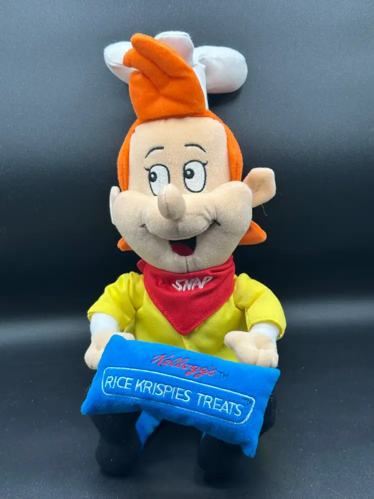 Retro 1990s Clean NOS Kellogg’s Rice Krispies Snap® Plush Stuffed Toy Doll Baker