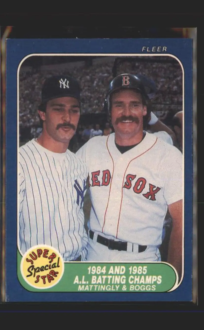 1986 Fleer #639 A.L. Batting Champs ( Mattingly / Boggs) - ( 137 ) -