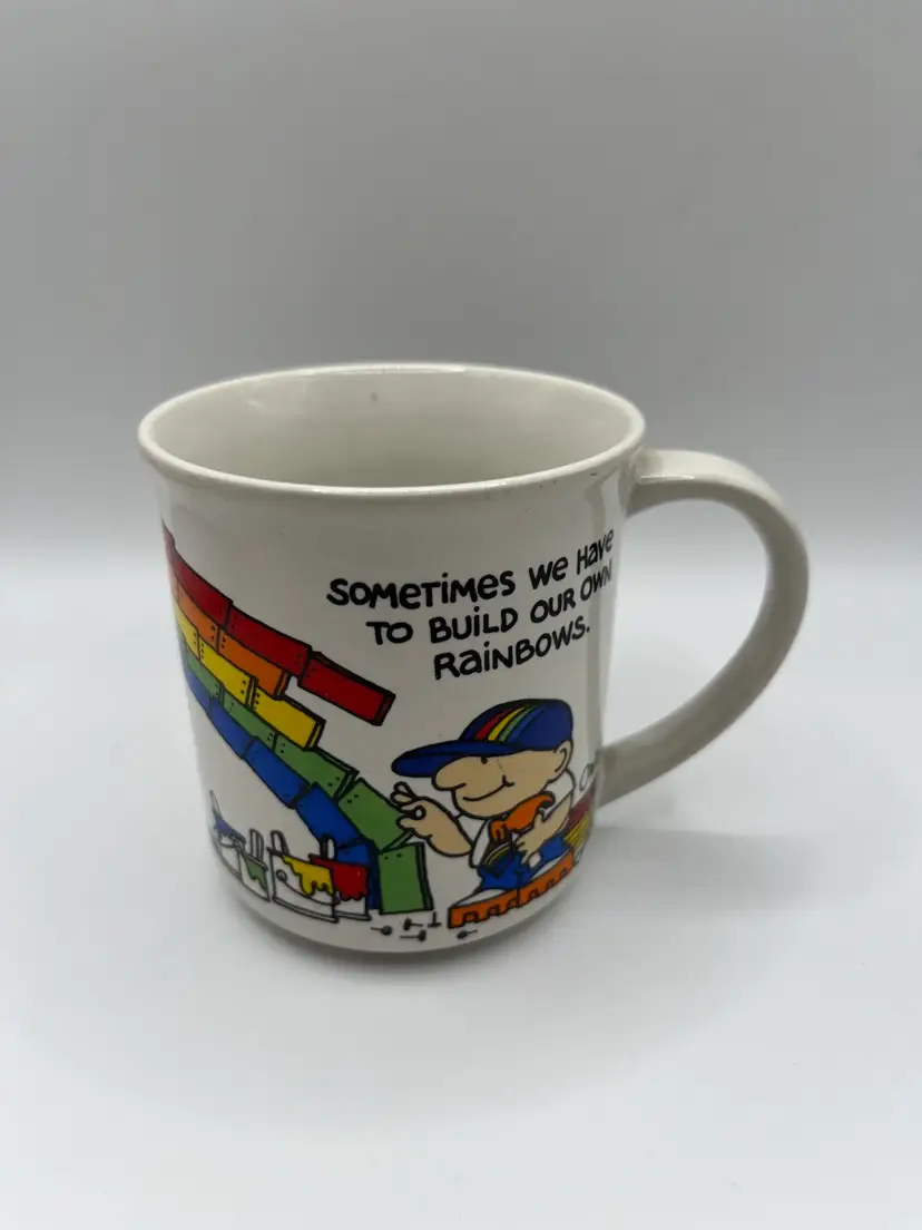 Vintage Ozzie 1981 W. Berrie Sometimes We Build Our Own Rainbows Coffee Mug 8oz