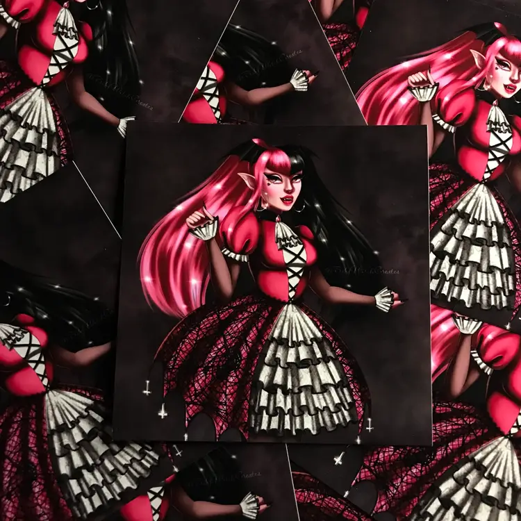 Draculaura 4x4 Art Print | Monster Cartoon Mini Art Print