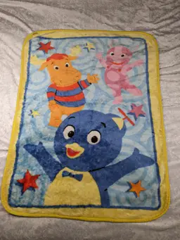 Backyardigans Plush Blanket Tyrone Pablo Uniqua Throw Nick Jr 2007 Plush 28"x39"