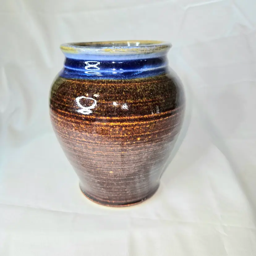 44  Studio Pottery Planter Vase Urn Stoneware Hand Thrown Signed VTG 1970's