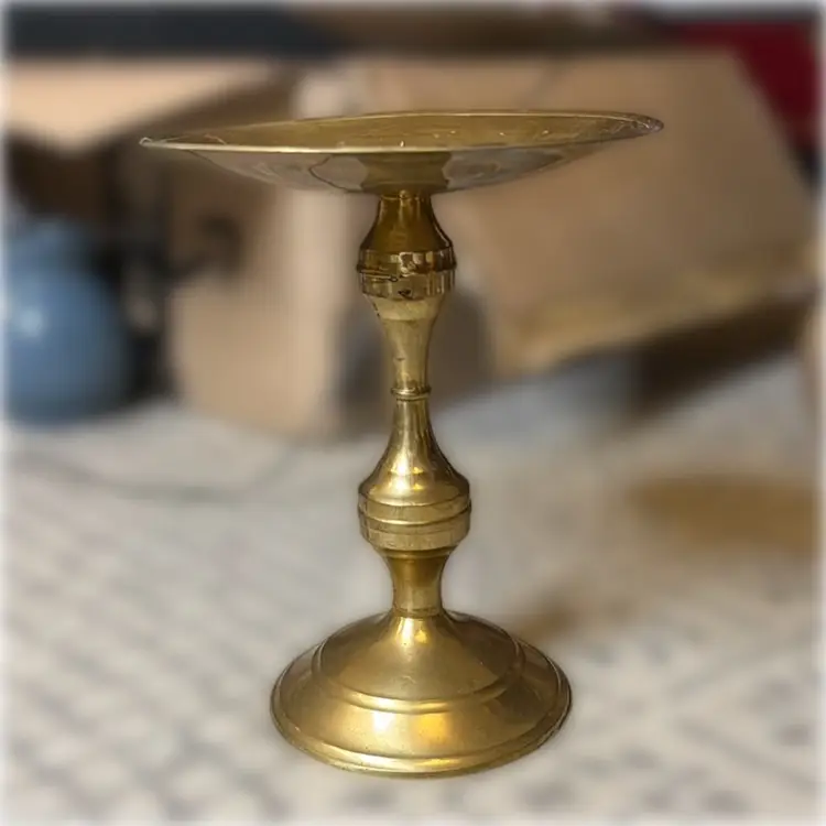 Vintage 8” Solid Brass Candle Pedestal