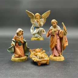 Fontanini Depose Italy Nativity Holy Family Angel Christmas Religious VTG Set of 5
