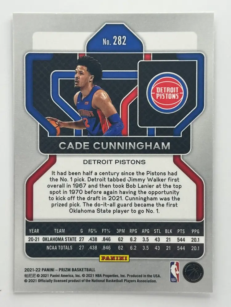 Cade Cunningham Panini Prizm Rookie Card Pistons