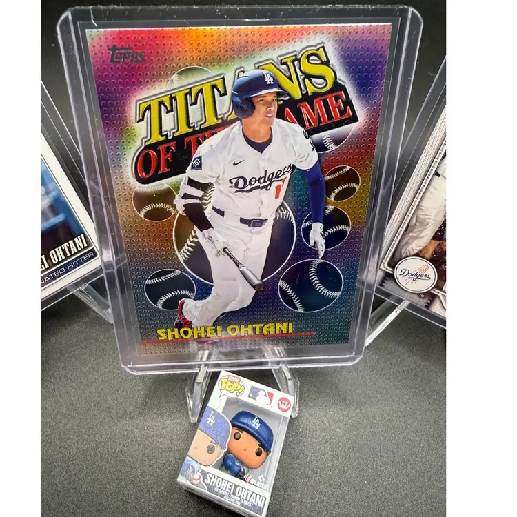 Shohei Ohtani Bitty Pop + 3 Cards 2026 Topps Los Angeles Dodgers